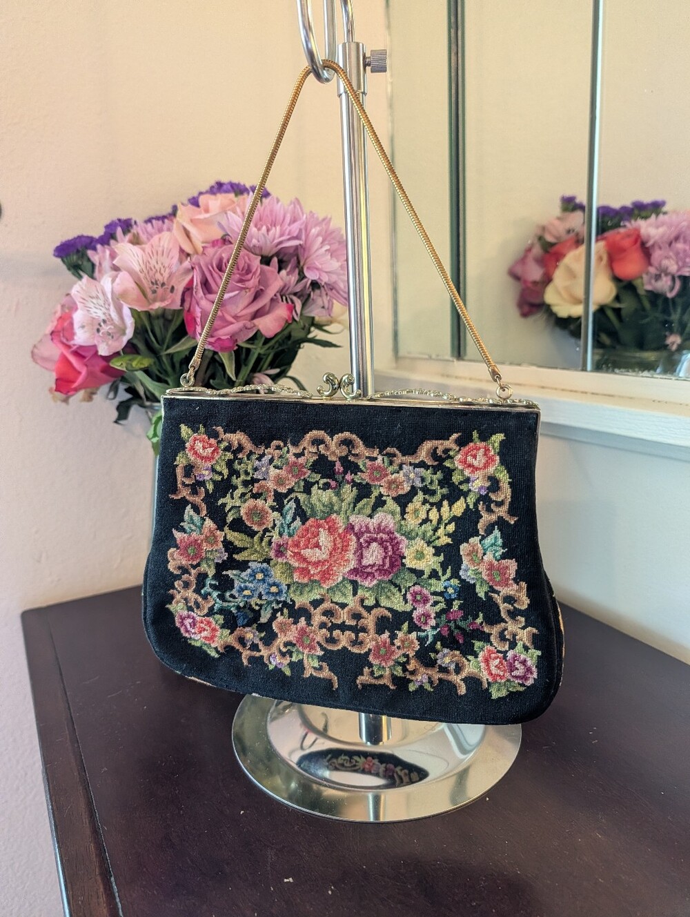 Vintage Needlepoint Purse
